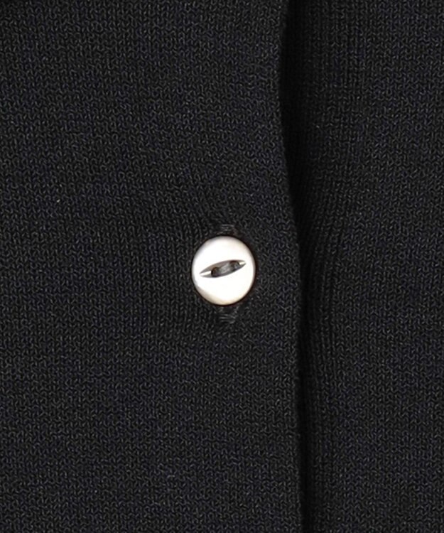 組曲 S 襟付きドッキング ニットワンピース ブラック系