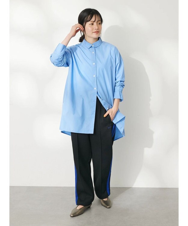 CRAFT STANDARD BOUTIQUE イージーケアコクーンポケ付きチュニック Blue