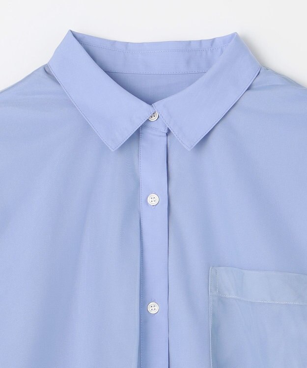 ANY L クロップドチュールコンビシャツ ブルー