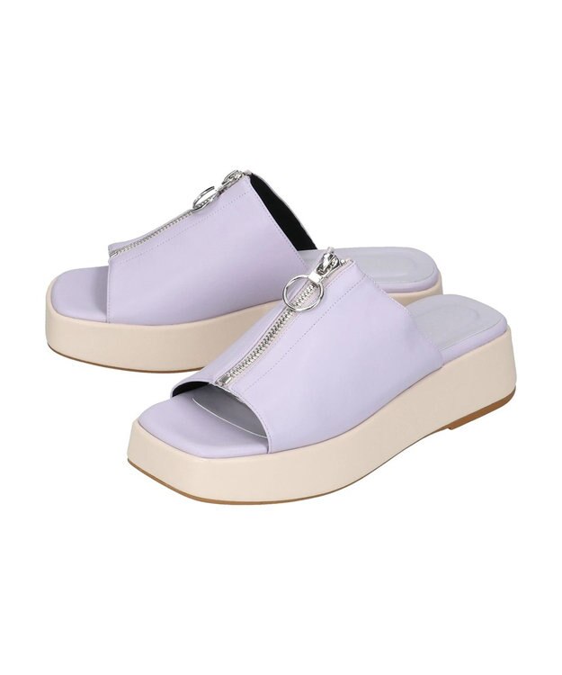 earth music&ecology ＯＲｉｅｎｔａｌＴＲａｆｆｉｃ　フロントジップサンダル Black