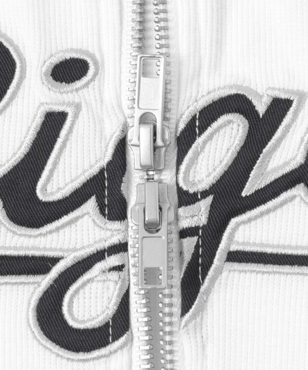 WEGO ダブルジップワッペンロゴラグランT ブラック