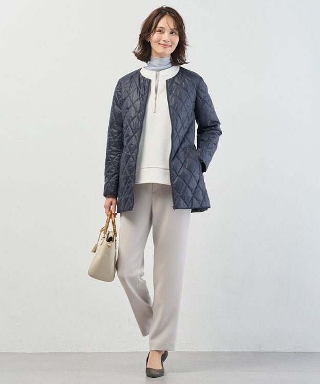 J.PRESS LADIES 【セットアップ対応】セラテリーダブルクロス テーパード パンツ グレージュ系