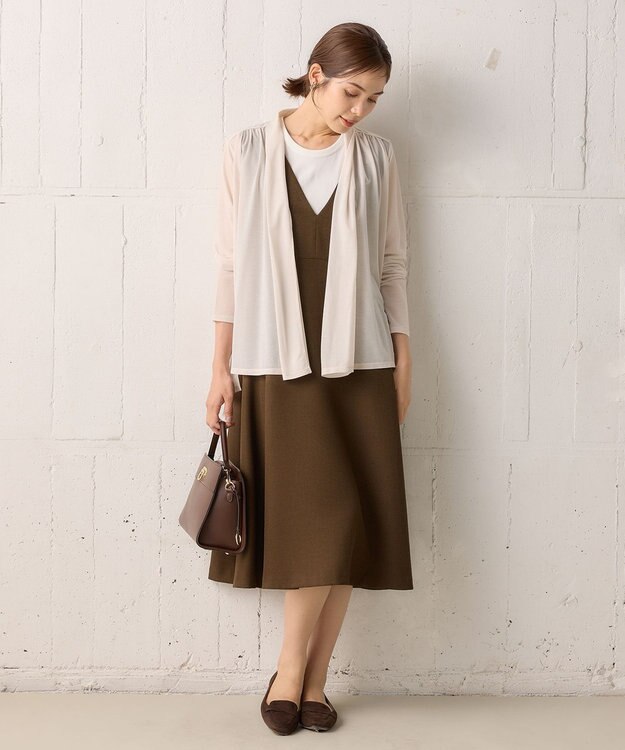 組曲 S 【WEB限定】シアーツイルジャージーショート カーディガン ピンク系