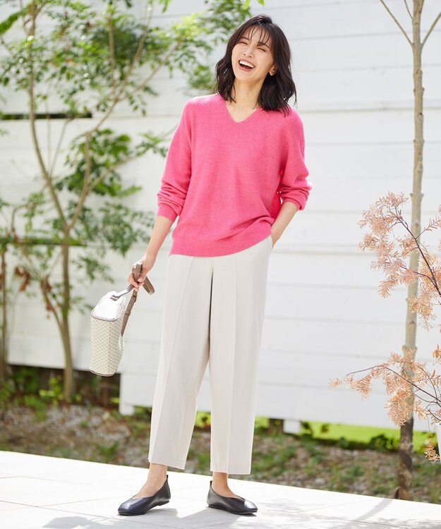 ANY 【ウエストゴム/ストレッチ/裏起毛】シークレットウォーム　ワイド オフホワイト