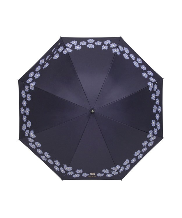 MOONBAT 【 遮光率100％/遮熱/UV】PAUL&JOE ACCESSOIRES(ポール&ジョー) 晴雨兼用日傘  Lovely daisy  クリザンテーム ヌネット 長傘 竹手元 ディープブルー