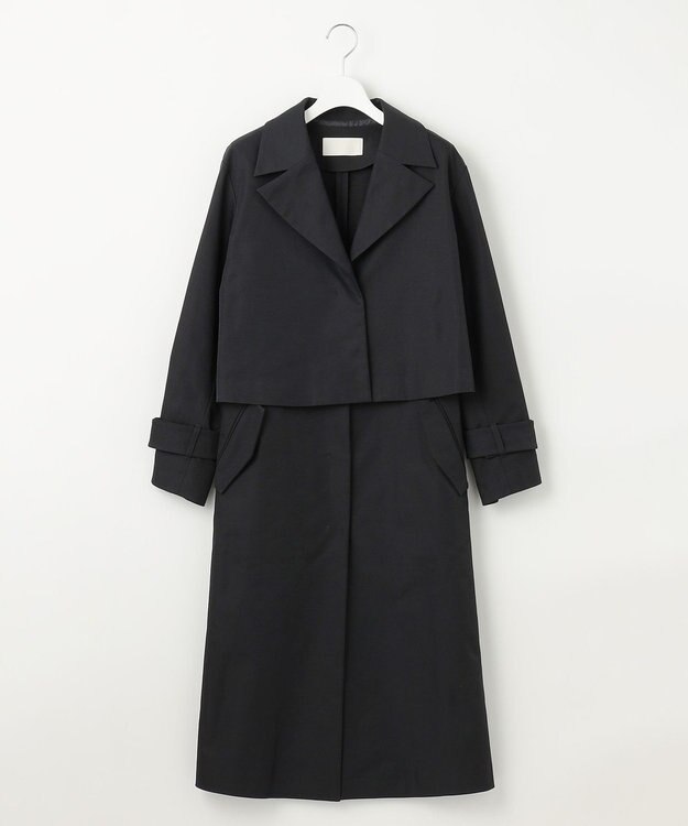 自由区 【洗える】4WAYトレンチ コート ネイビー系