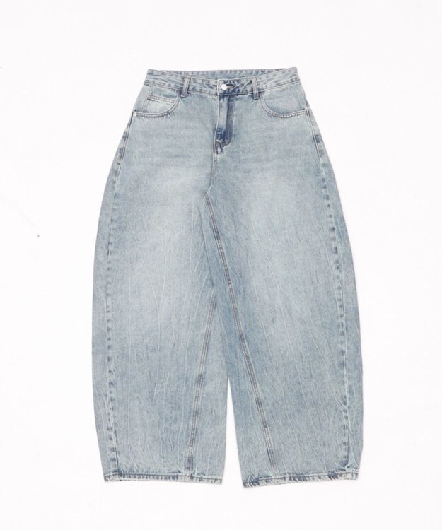 WEGO ラインストーンbackロゴデニム デニム淡色
