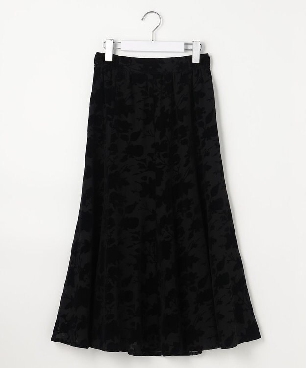 ANY SIS 【2SET】フェザー ニット × フロッキー スカート ライトグレー×ブラック