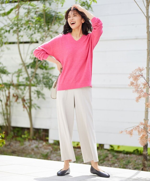 ANY 【ウエストゴム/ストレッチ/裏起毛】シークレットウォーム　ワイド オフホワイト