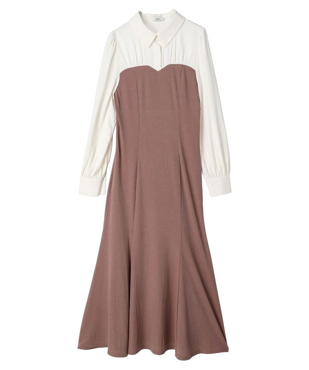 earth music&ecology ビスチェ風ドッキングワンピース Mocha