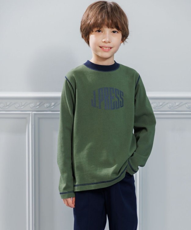 J.PRESS KIDS 【140-170cm】20/2 天竺ロゴ カットソー カーキ系