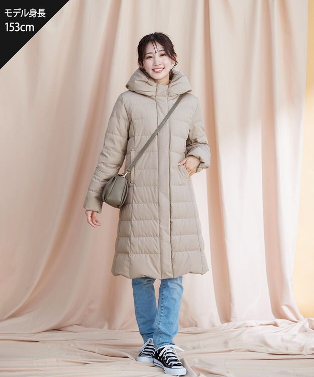 Tiaclasse 【ダウン70%撥水加工】スタンドカラーダウンコート アイボリー