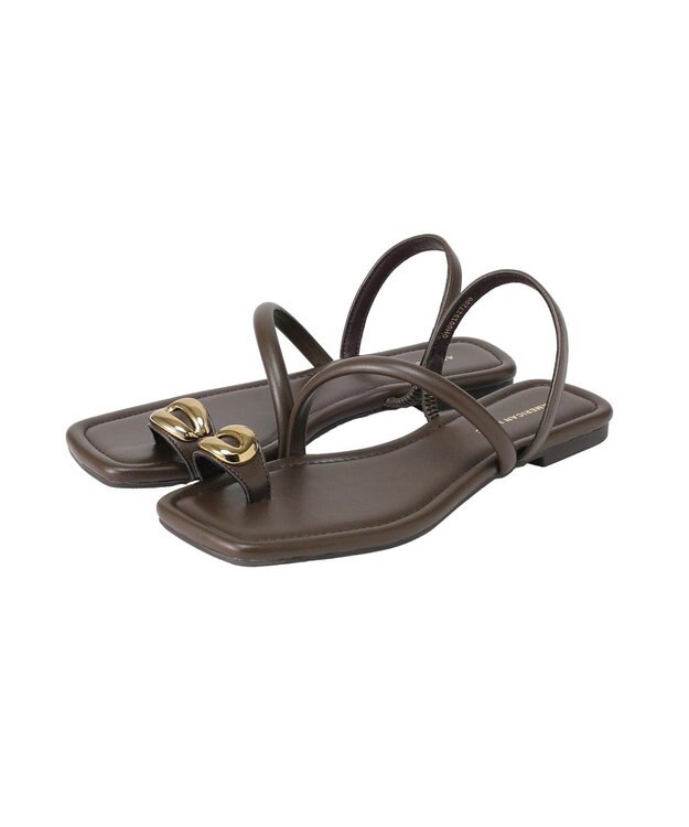 AMERICAN HOLIC メタルポイントトングサンダル Brown
