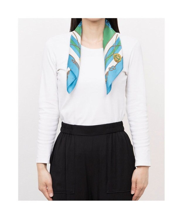 UNBILLION カカトゥ kakatoo / マリンガーランド柄シルクスカーフ ブルー