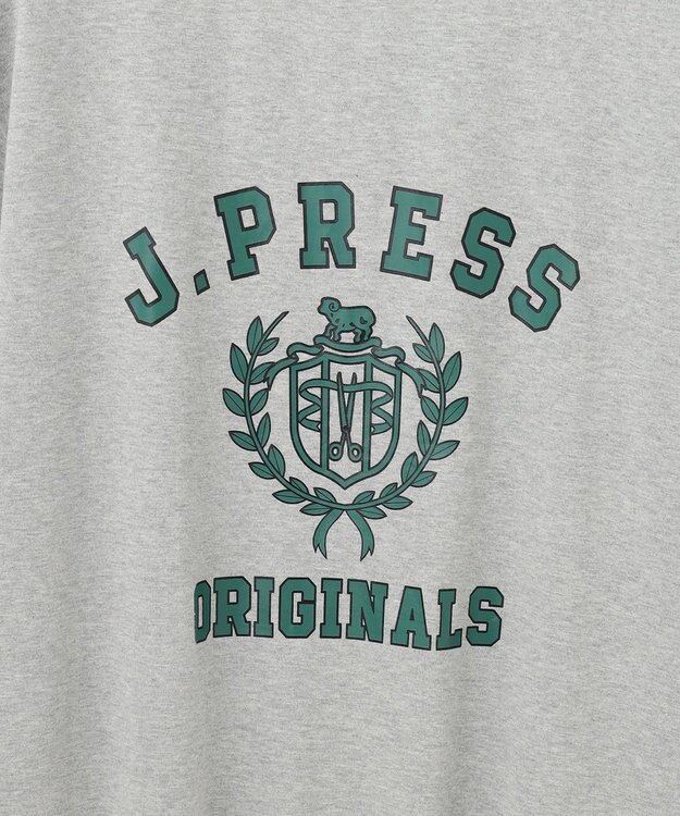 J.PRESS MEN 【J.PRESS ORIGINALS】【UNISEX】Cotton Jersey CRST Logo T-shirt ライトグレー系