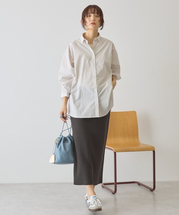 AMERICAN HOLIC 【イージーケア】バックギャザーリボンシャツ Check