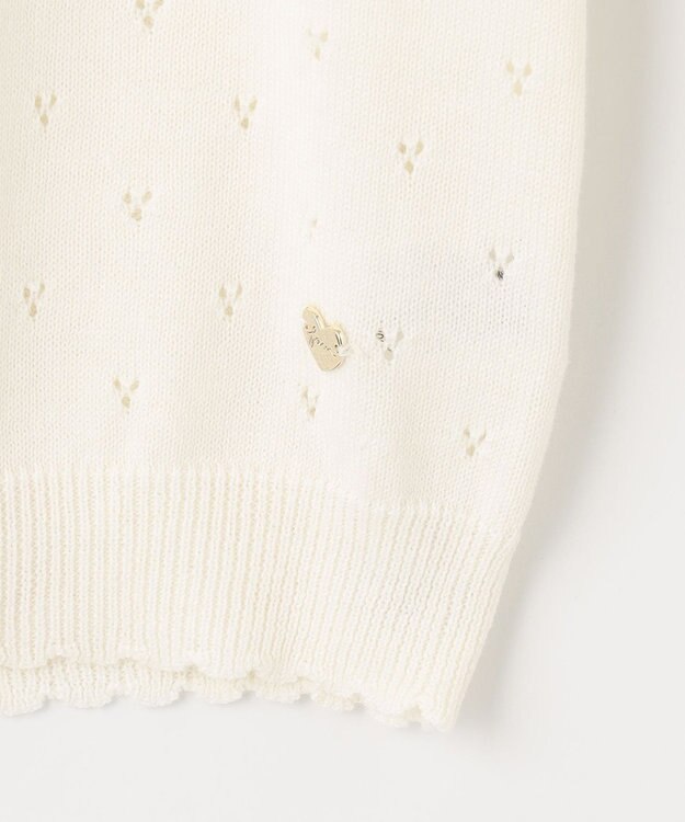 ANY KIDS アイレット ニット カーディガン オフホワイト