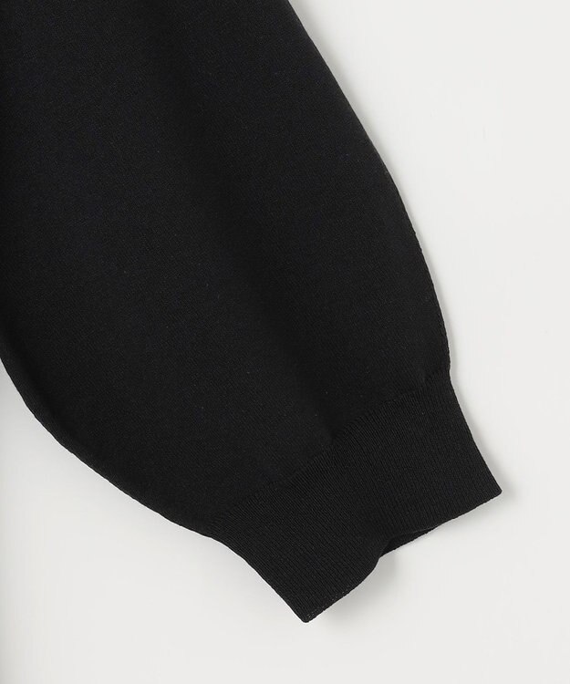 組曲 襟付きドッキング ニットワンピース ブラック系