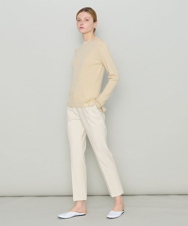 JOSEPH 【洗える】ウールリブ　ラウンドネックニット Pale Olive