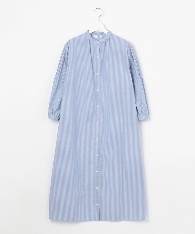 J.PRESS LADIES L 【WEB限定カラーあり・洗える・接触冷感・UVカット・イージーケア】 エステネージュストライプ ワンピース サックスブルー系1