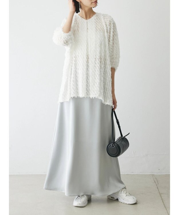 Green Parks AnriettMusee カットジャガードタックブラウス Ivory