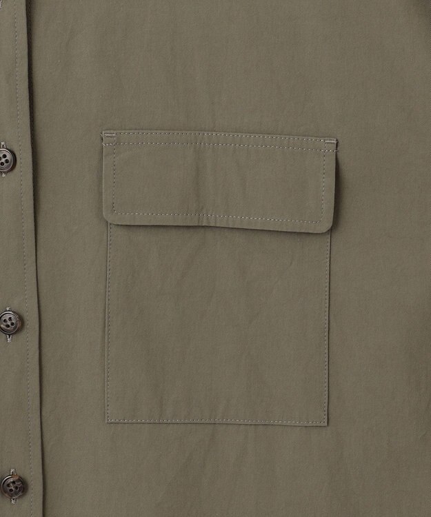 23区 S 【洗える】ミリタリーコットンギャバ シャツ カーキ系