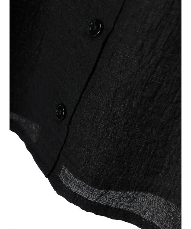 earth music&ecology シアーパイピングシャツ Black