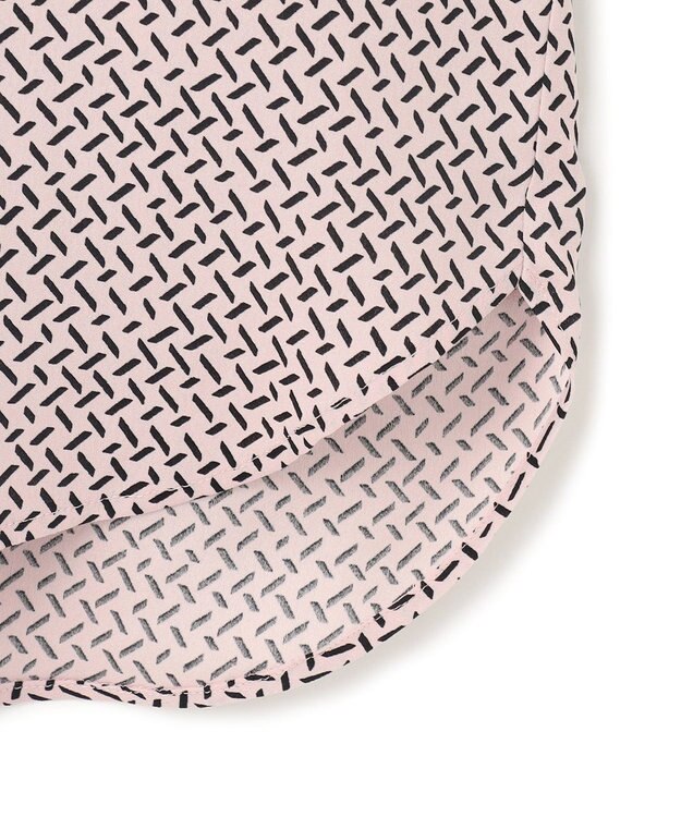 ICB 【人気のため新色追加・WEB限定・接触冷感・UVケア・速乾・洗える】BackSatinAmunzen 5分袖キーネックブラウス ヘイズピンク柄系