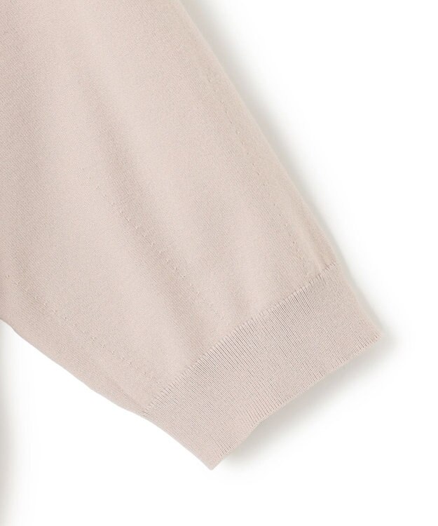 23区 L 【洗える/吊り干しOK】ヴィスコースストレッチ ポロニット カーディガン ベージュ系