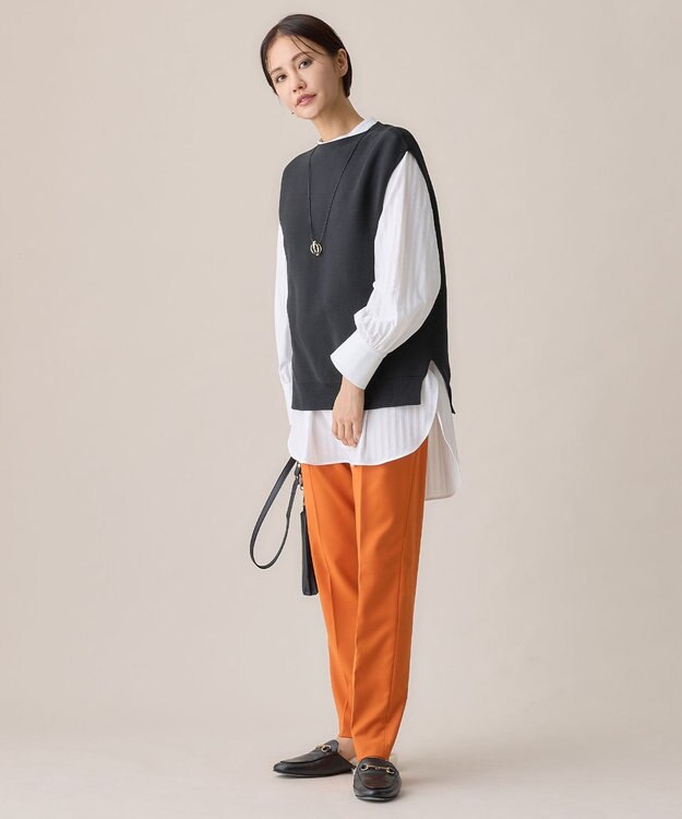 自由区 S 【WEB限定カラーあり・撥水加工】TRギャバテーパード パンツ オレンジ系