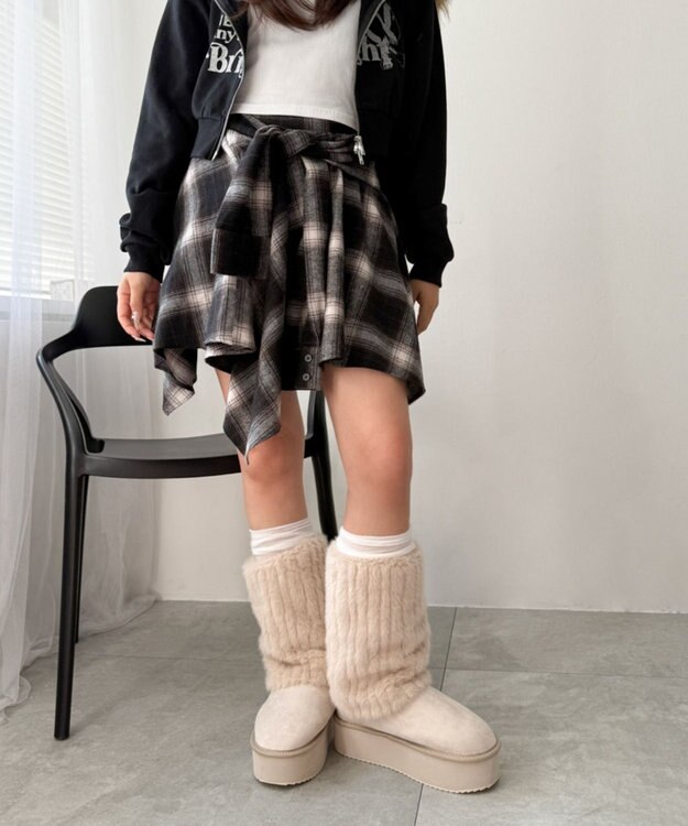 WEGO 【暖かい】2wayムートンタッチブーツ ライトベージュ