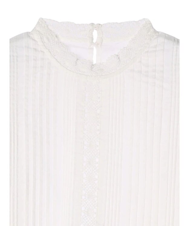earth music&ecology ピンタックレースブラウス Off White