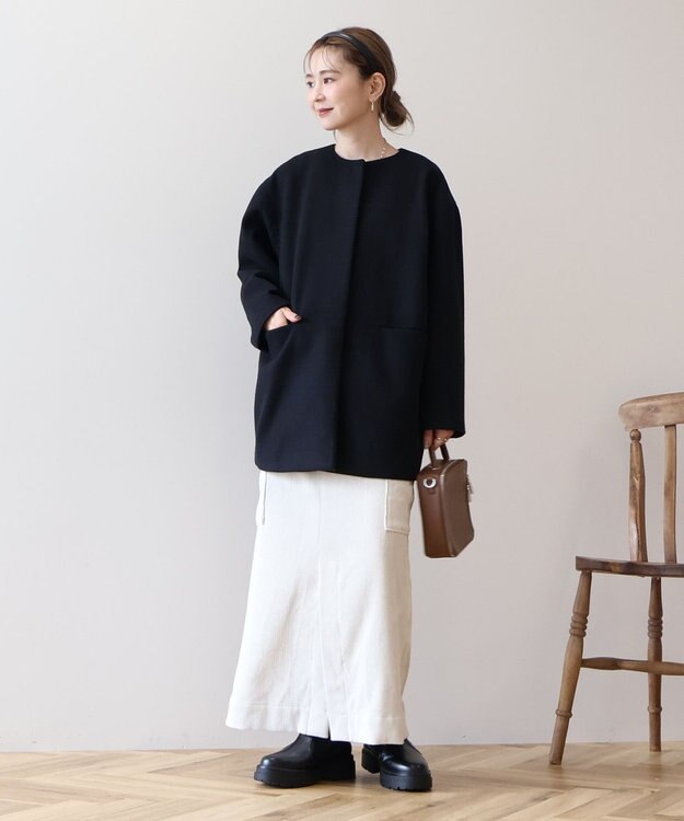 AMERICAN HOLIC リサイクル中空糸ノーカラーコート Black