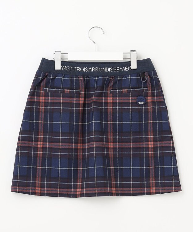 23区GOLF クラシカルで上品！【WOMEN】【ストレッチ・撥水】チェック柄 台形スカート ネイビー系3