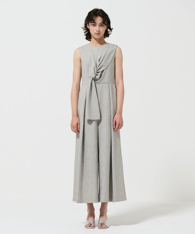 GRACE CONTINENTAL リボンサロペット グレー