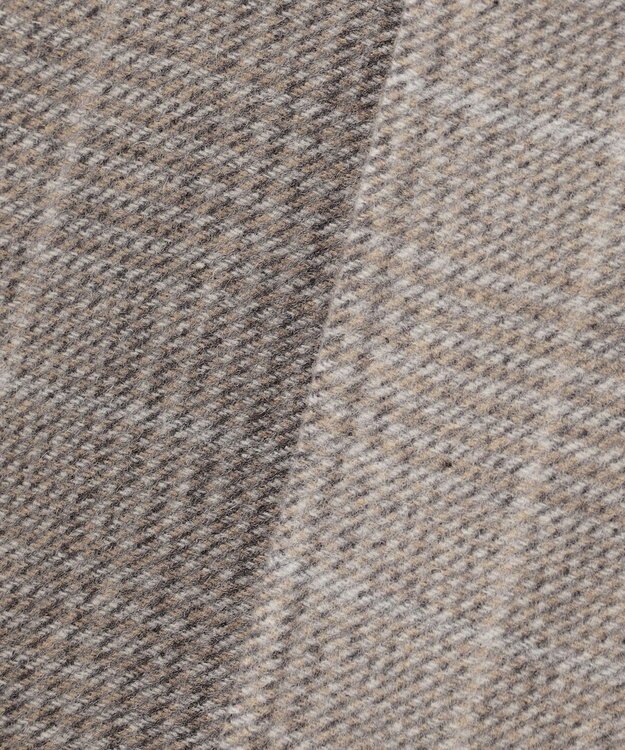 自由区 L 【17号サイズまで展開・カタログ掲載】ウールリバーチェック柄ダブルブレスト コート モカチェック