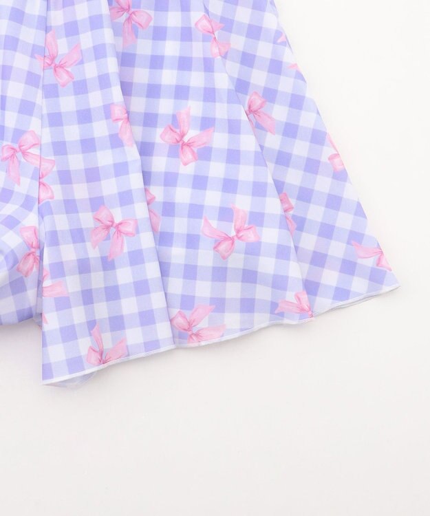 ANY KIDS 【UVカット】2WAYショルダーセパレート水着 ラベンダー×ラベンダーチェック