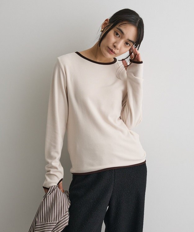 CRAFT STANDARD BOUTIQUE バイカラーパイピングプルオーバー Ivory