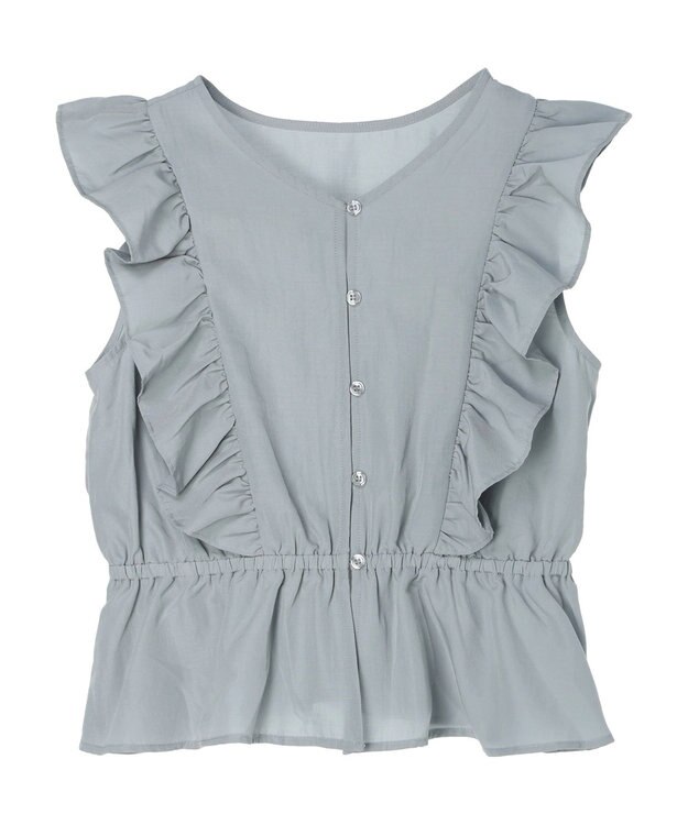 Green Parks ・ＳＵＧＡＲ　ＳＰＯＯＮ　２ｗａｙペプラムブラウス Sax