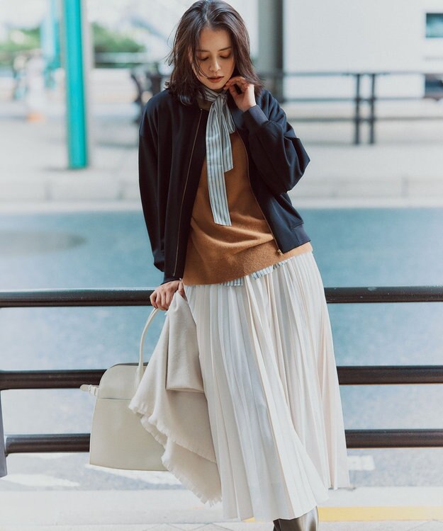 23区 S 【見上愛さん着用/Oggi・STORY掲載】ピュアカシミヤ クルーネック ニット キャメル系