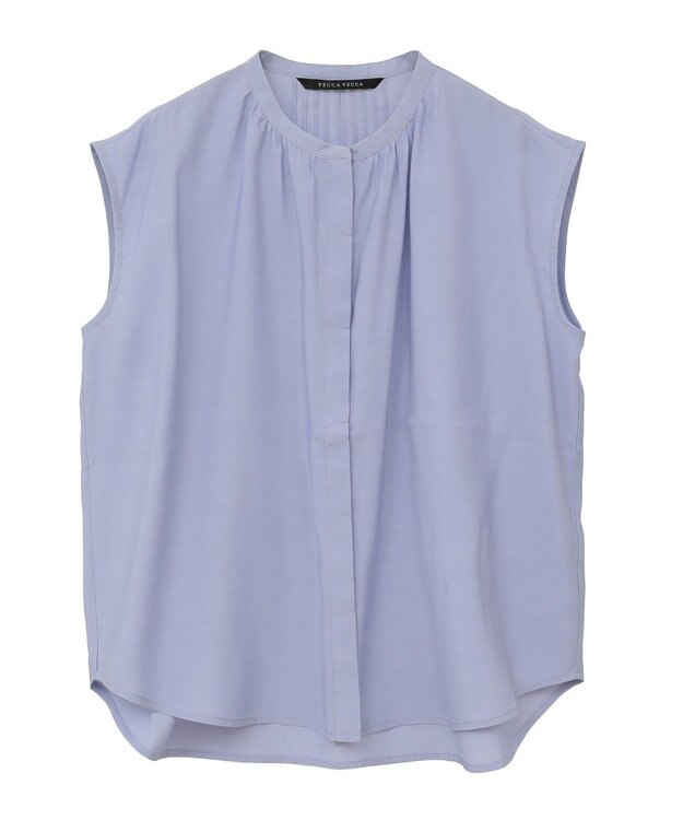 YECCA VECCA 【接触冷感】COOLバックピンタックブラウス Blue