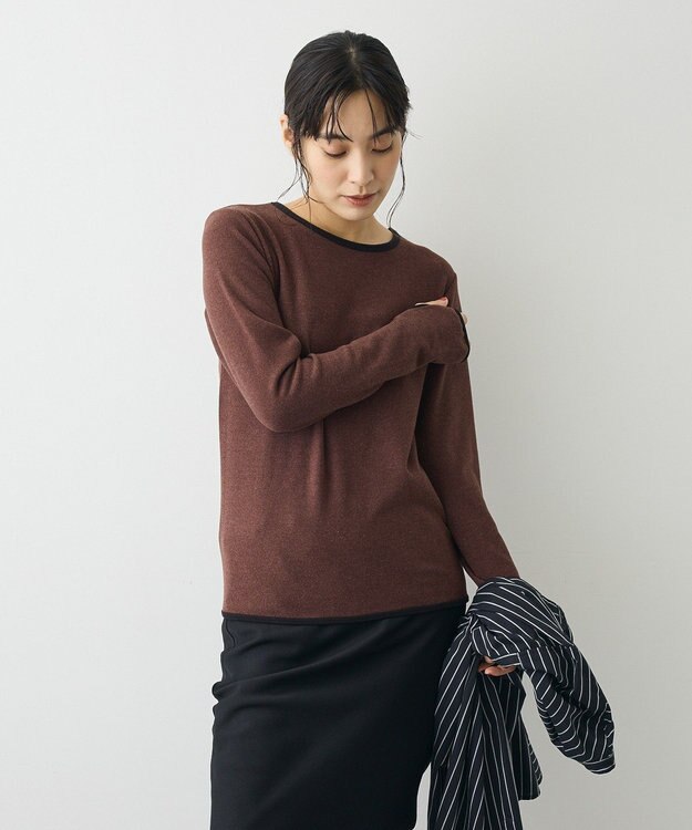 CRAFT STANDARD BOUTIQUE バイカラーパイピングプルオーバー Brown
