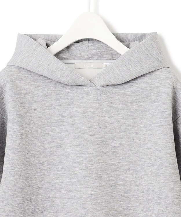 ICB L 【WEB限定・洗える】ソフトダンボール フーディ プルオーバー グレー系