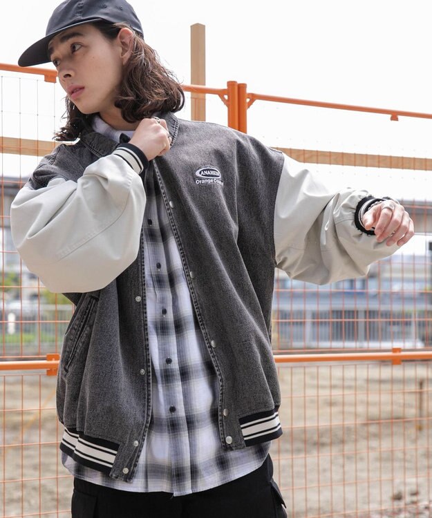 WEGO 【ユニセックス着用ITEM】デニムスタジャン ブラック