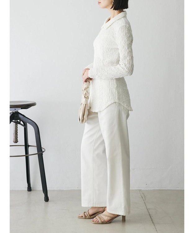 Green Parks AnriettMusee ふくれジャガードシャツ Off White