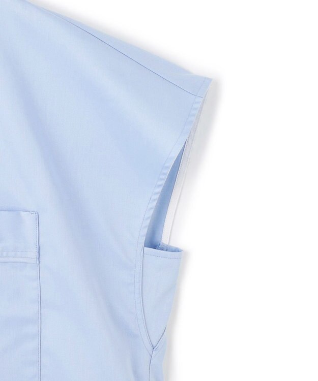 uncrave ブロードクロス ボウタイブラウス サックス