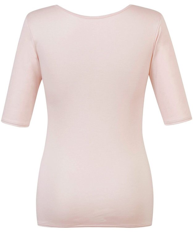 Wing あったかインナー 綿100％ 毛玉になりにくい 型くずれしにくい 【綿の贅沢 リッチ】 5分袖 半袖 秋 冬 EL4582 ウイング／ワコール ピンク