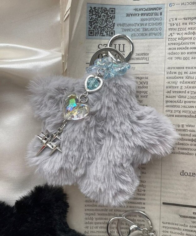 WEGO ファースタービーズチャームキーホルダー ライトグレー