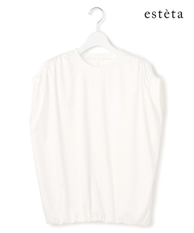 23区 S 【エステータ】ショルダータックジャージー カットソー ホワイト系