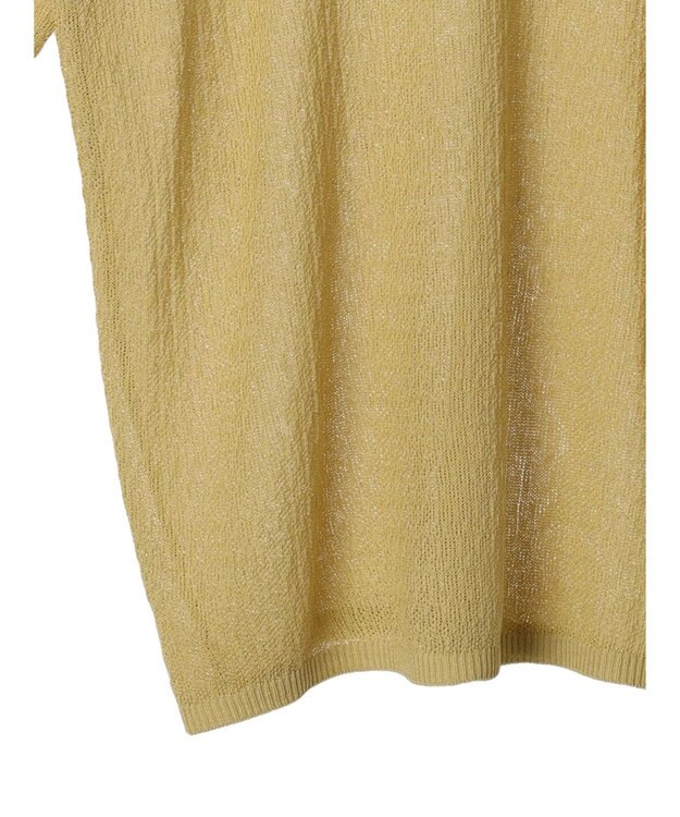 Green Parks 透かし編み肩あきニットプルオーバー Light Khaki